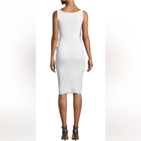 NWT Chiara Boni La Petite Robe CEREN White Wrap Ruffle Midi Dress IT48/ US 12 - Picture 6 of 14
